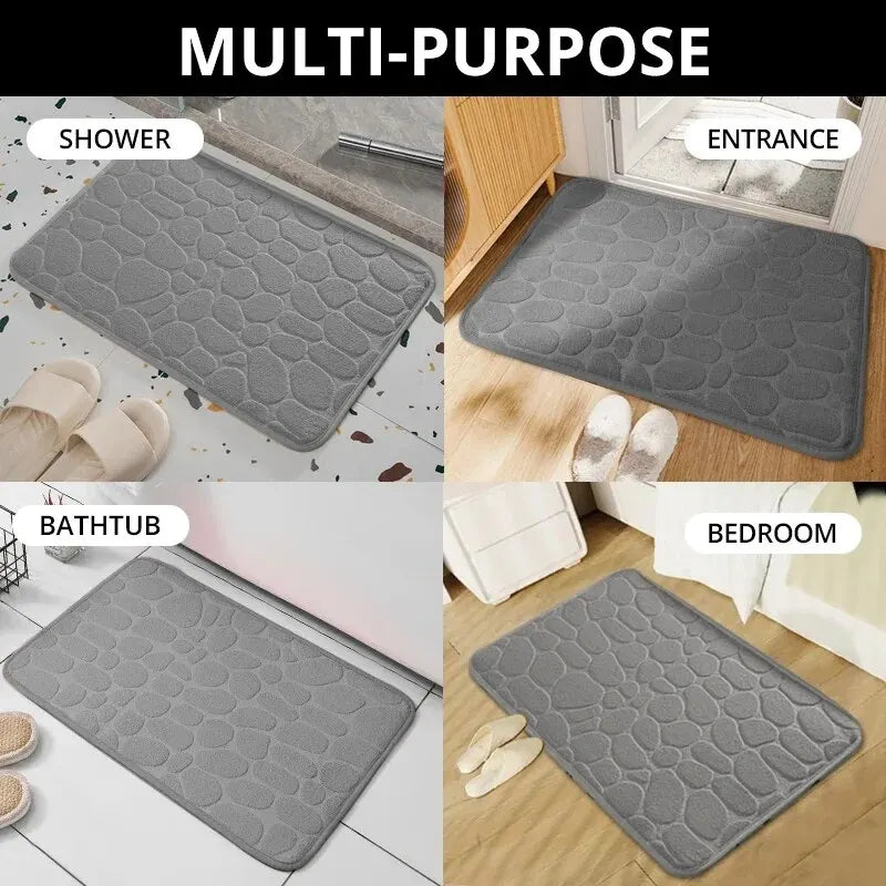 1pc embossed fiber carpet, bathroom living