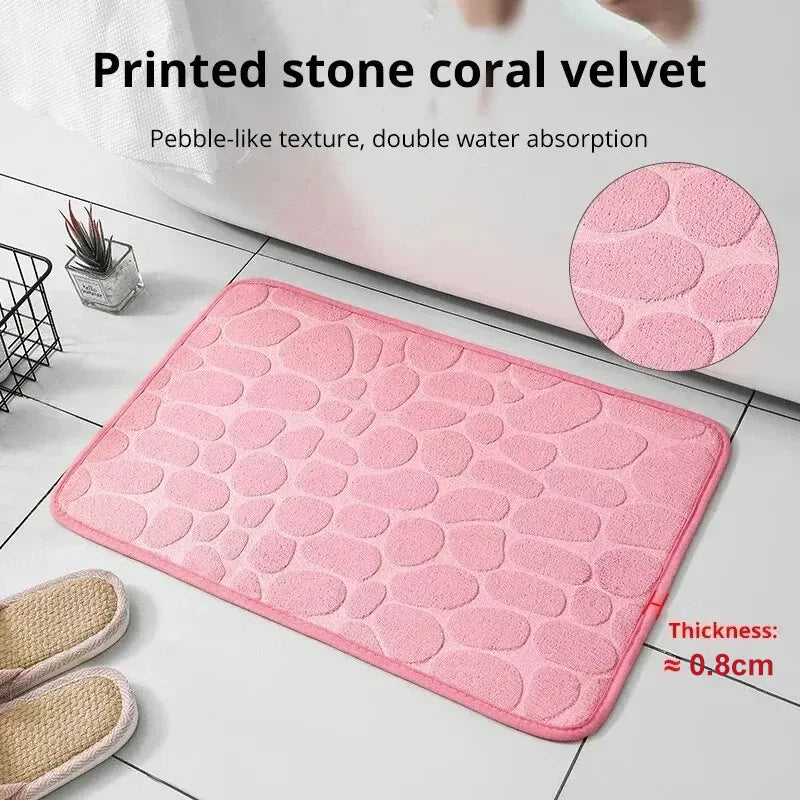 1pc embossed fiber carpet, bathroom living