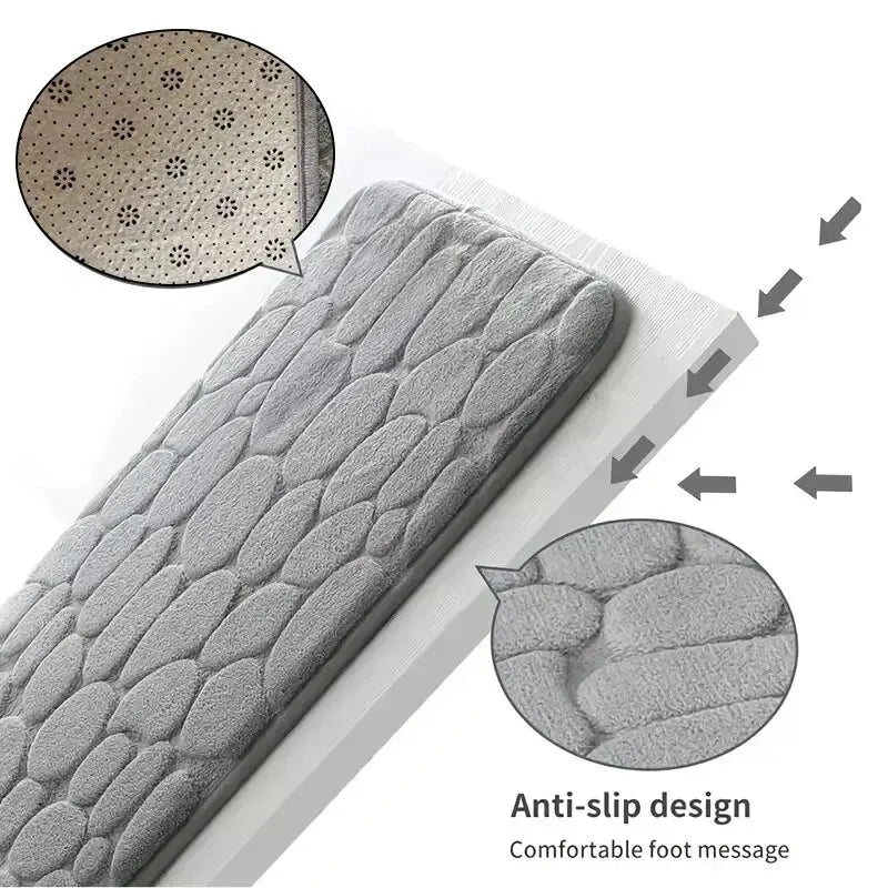 1pc embossed fiber carpet, bathroom living
