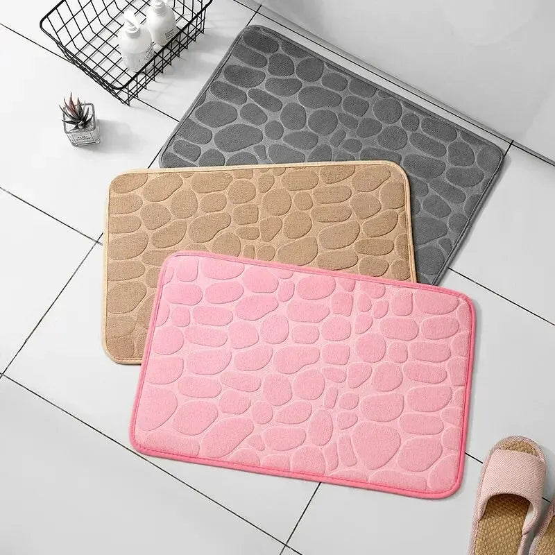 1pc embossed fiber carpet, bathroom living